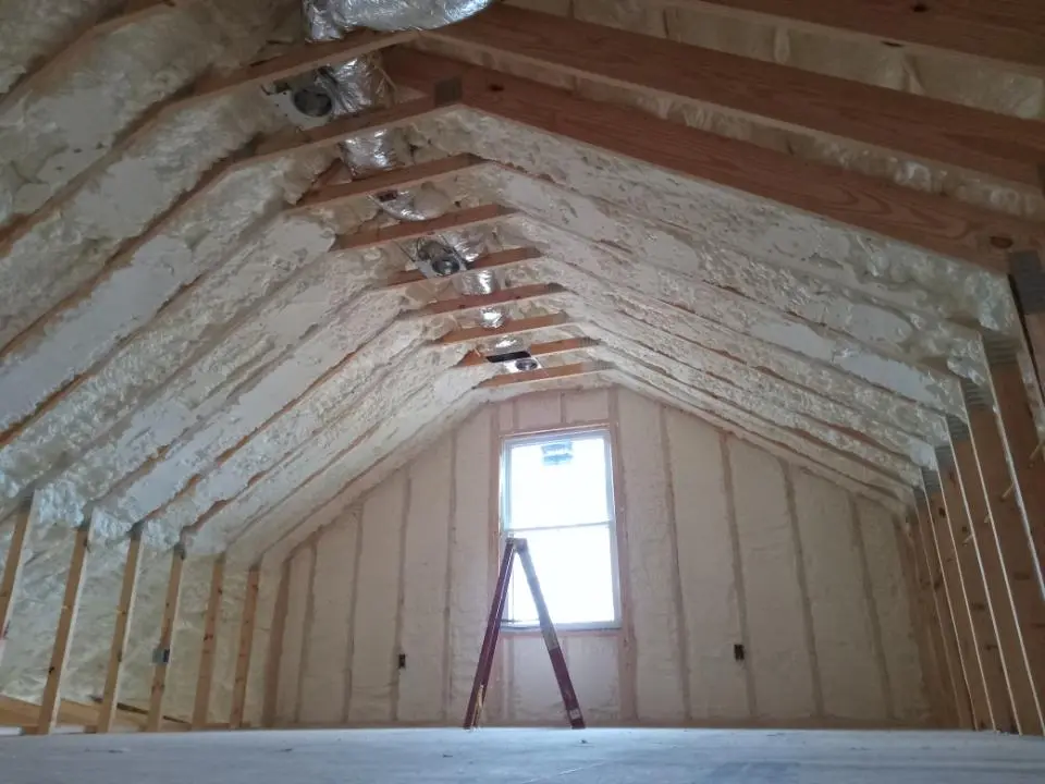 Spray foam roofing application for Crawl Space Insulation project in Cannon